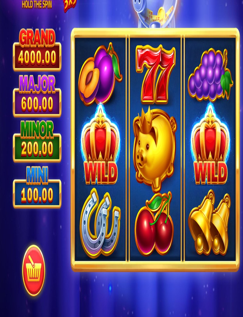 3x3 Royal Piggy fruit reels and jackpot meters